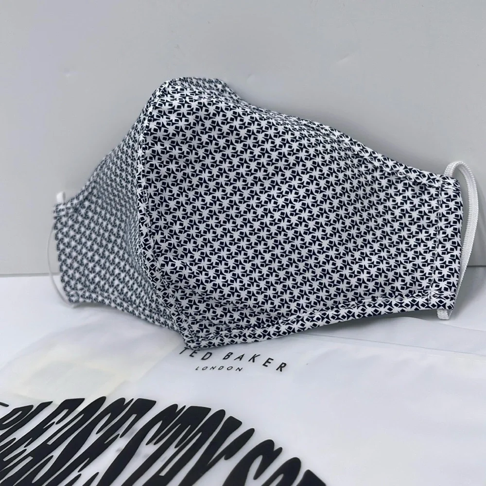 Black and White Patterned Face Mask TED BAKER LONDON Reversible Reusable NWT